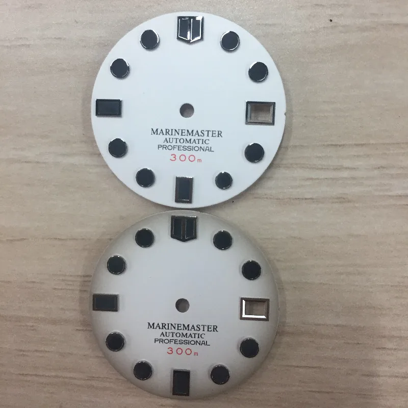 Vintage  28.5mm dial no logo watch accessory  modified white black nail for Japanese NH35/36 movement