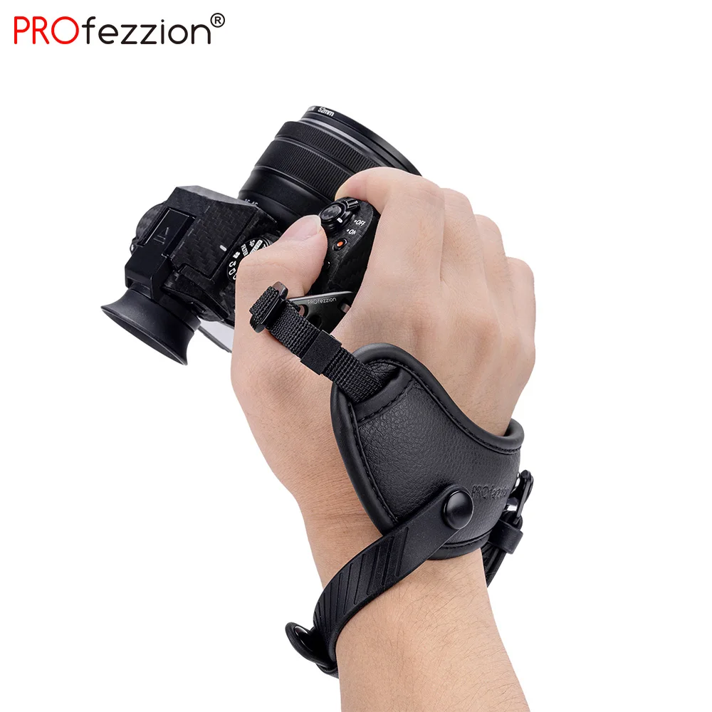 

PROfezzion Quick Release Camera Strap Leather Hand Wrist Strap with 1/4"-20 Thread Arca Swiss Plate for DSLR Mirrorless Cameras