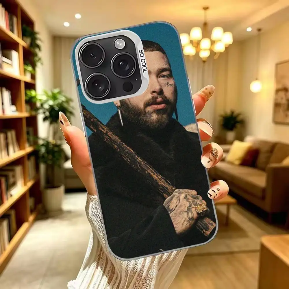 Крутой чехол с изображением рэпера P-Post Malone, серебристый, для iPhone 17, 16, 15, 14, 13, 12, 11 Plus, Pro Max, XS (art.: 3920dbc4fa4d0) - 3920dbc4fa4d0