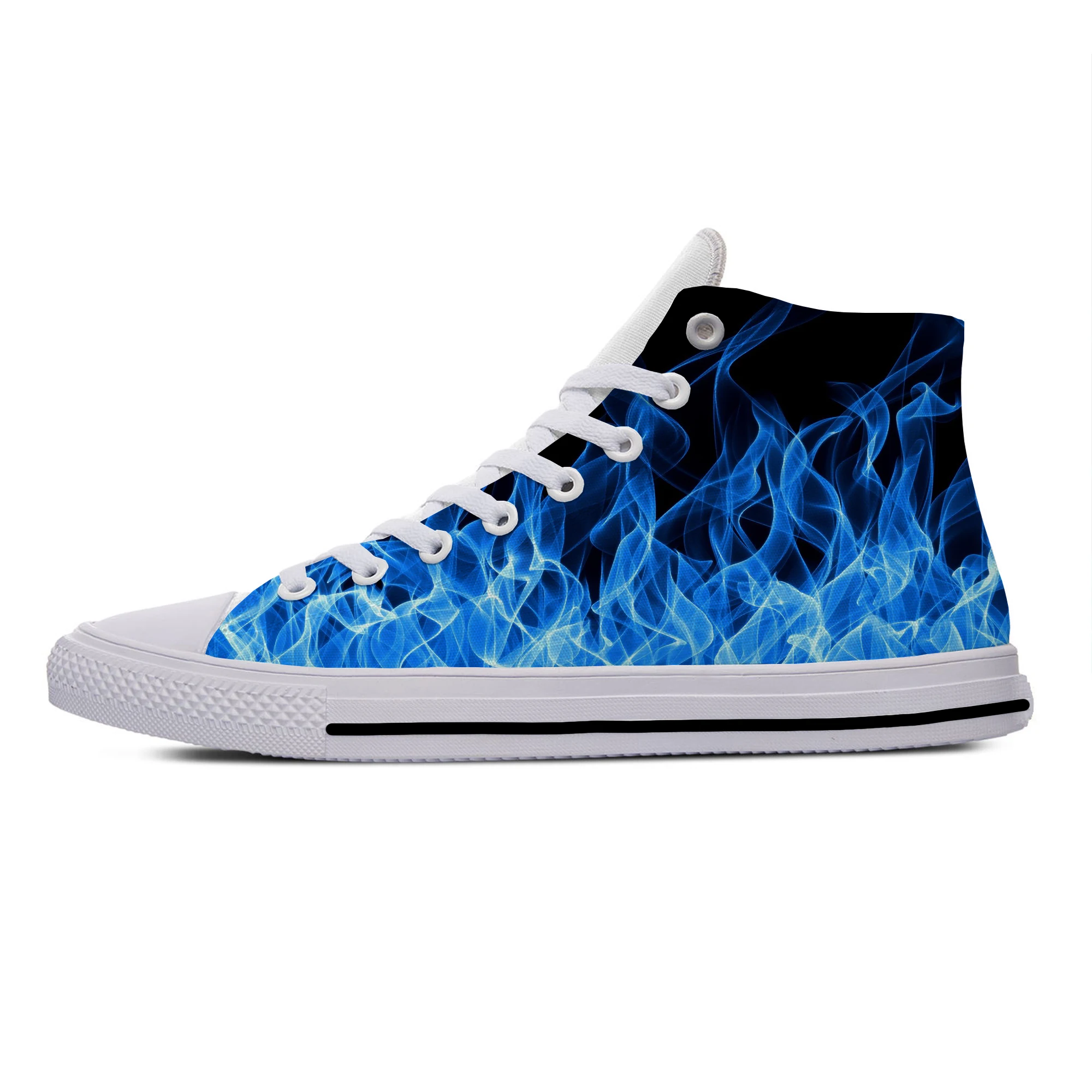 

Hot Summer Anime Cartoon Flame Fire Flaming Fashion Funny Casual Cloth Shoes High Top 3D Print Men Women Classic Board Shoes