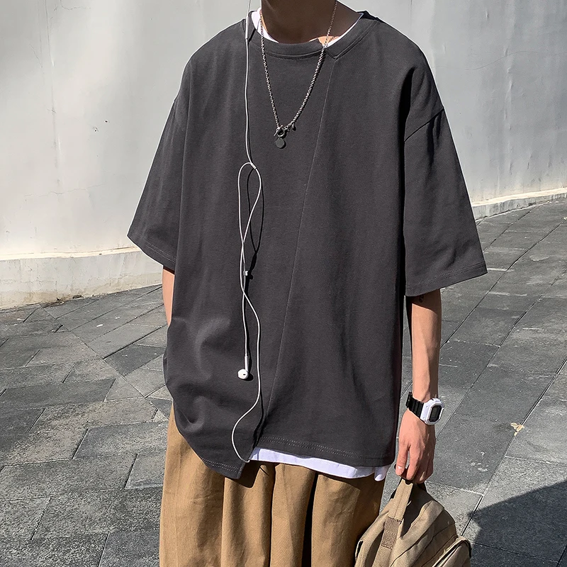 

Футболки Yamamoto для мужчин и женщин, стильные футболки из 100% хлопка, шикарные футболки с коротким рукавом, классические футболки унисекс, повс...