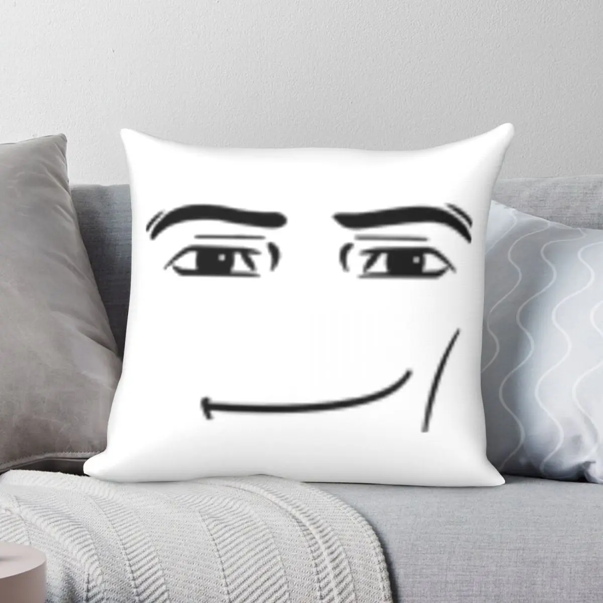 

Man Face Pillowcase Polyester Linen Velvet Creative Zip Decor Home Cushion Cover
