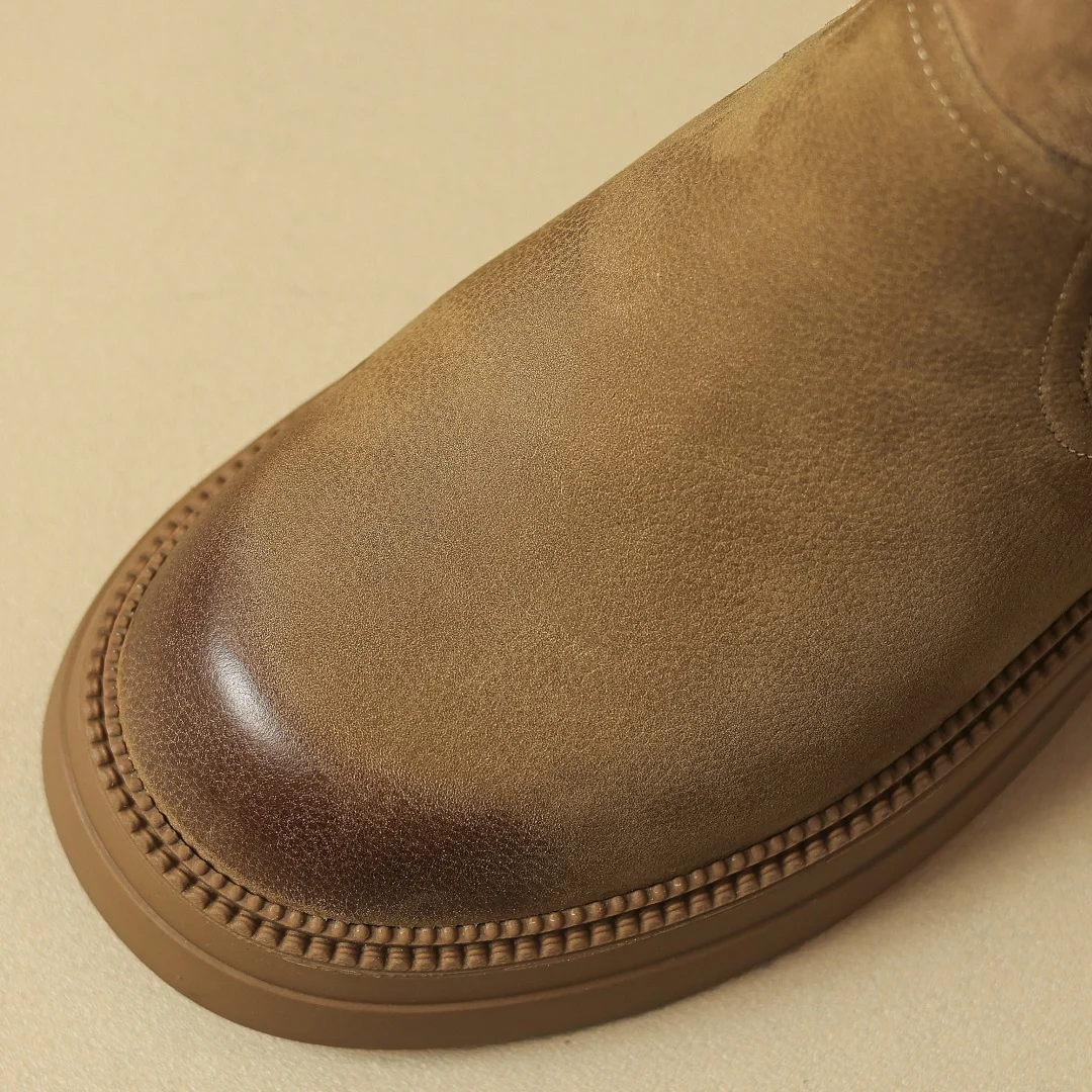 Женские зимние ботильоны на плоской подошве из овчины с боковой молнией и