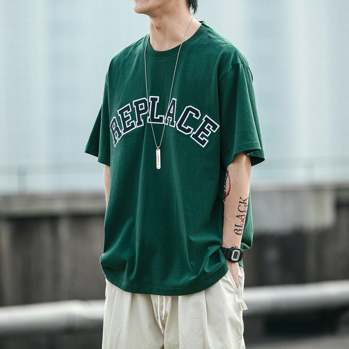 

Korean Streetwear Fashion Hip Hop Letter Embroidery Loose Oversized T-Shirt Summer Harajuku Loose Couple Tops Short Sleeve Men