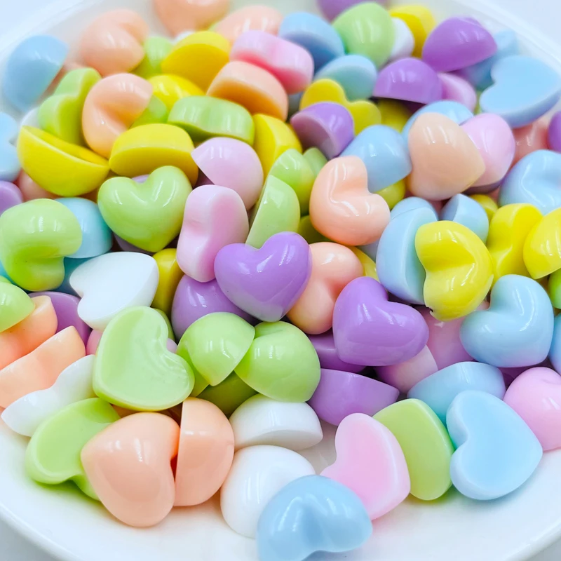 

30 Pcs New Lovely Mini Heart-Shaped Gems Flatback Resin Figurines Scrapbook Wedding Applique Nail Art Decor Crafts K28