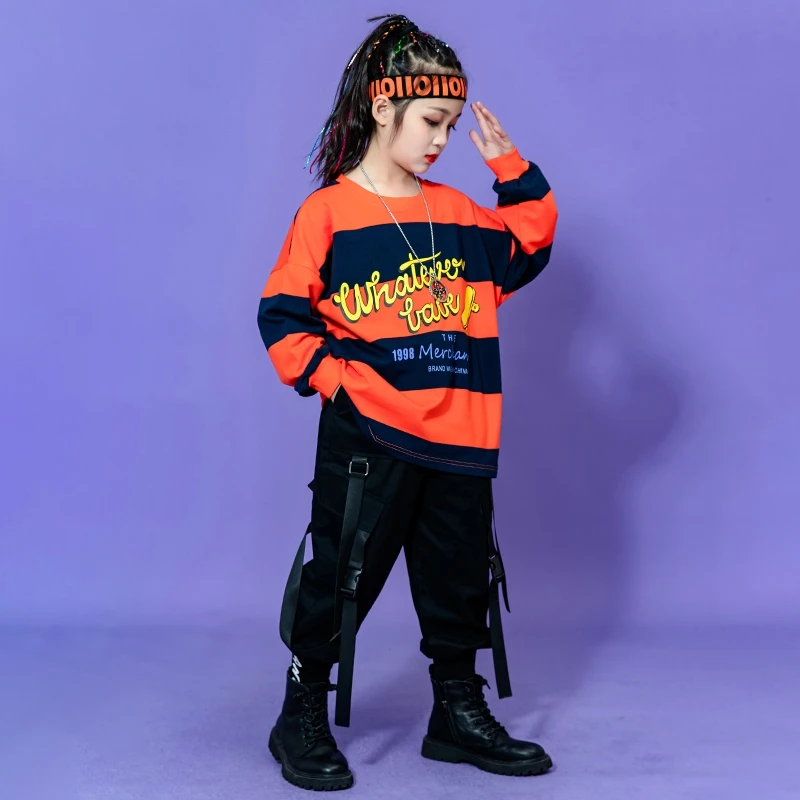 Спортивный костюм для мальчиков Свитшот в полоску рубашка оверсайз топ черные