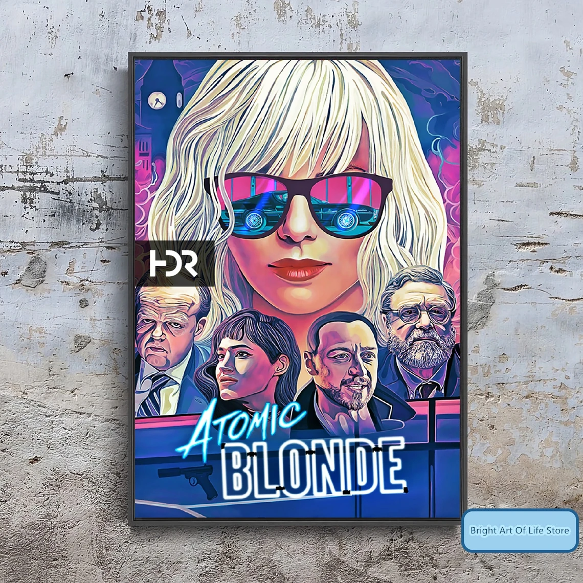 Наклейка на стену с изображением блондинки (2017) без рамки |