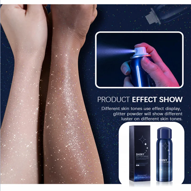 Shimmery Glow Face Highlighter Hair Body Long Lasting Powder Sprays Makeup Cosmetic