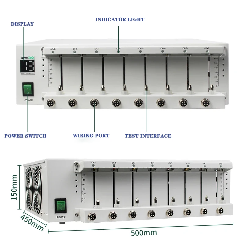 Тестер емкости полимерных литиевых батарей 18650 8-канальный делитель