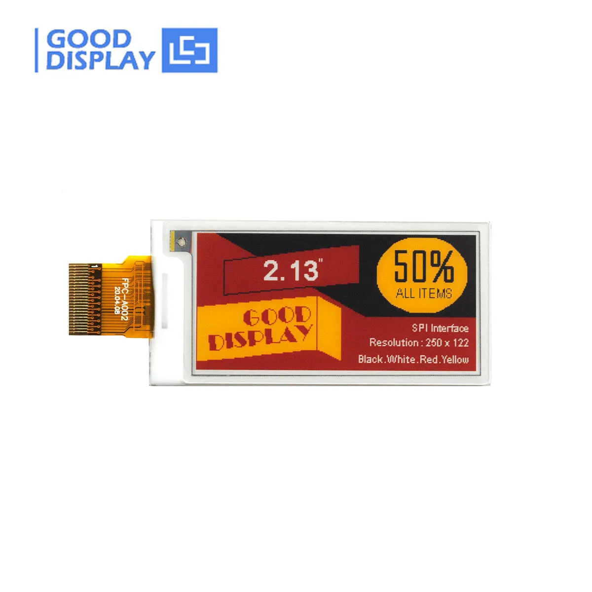2,13 '4-цветный дисплей из электронной бумаги, 250x122, маломощный, gdey0213f51 для фотографий 2,13 '4-цветный дисплей из электронной бумаги, 250x122, маломощный, gdey0213f51 для фотографий