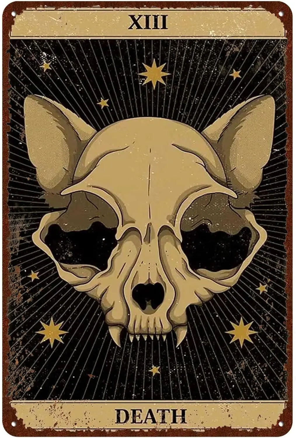 Ct Vntge Tn Sgns — Trot Crd Deth X Metel Retro Wll Decor Home 8X12 nches