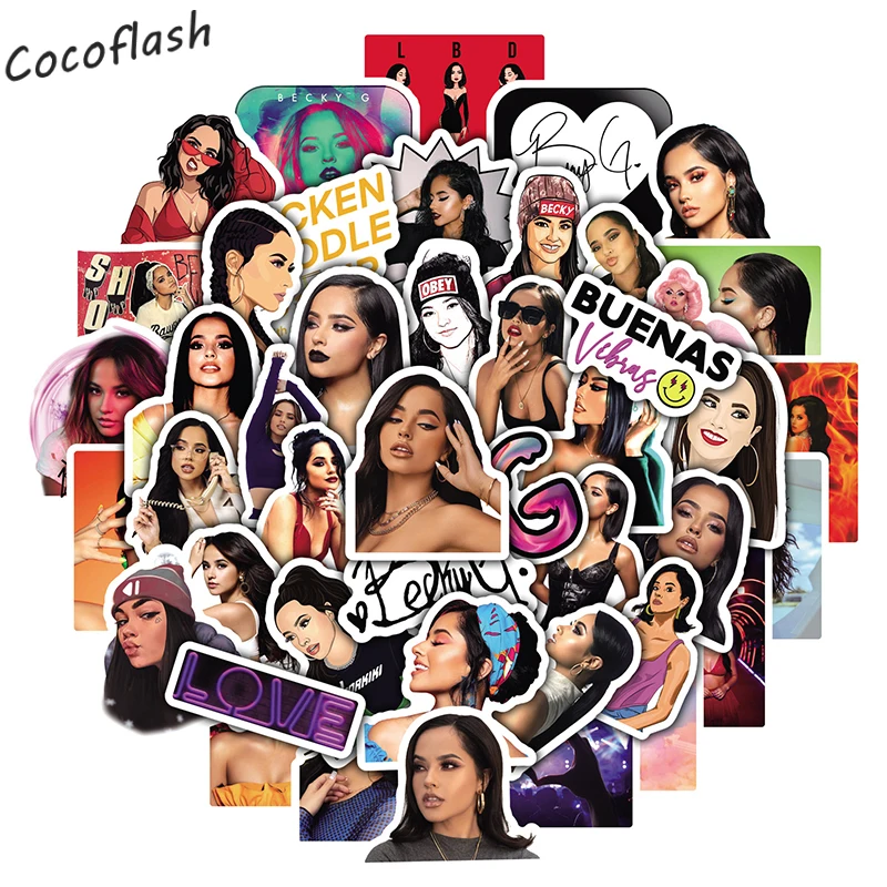 

10/50PCS/set Becky G Singer Cartoon Rebbeca Marrie Gomez Stickers For Laptop Phone Luggage Skateboard ToysDecals Kids DIY