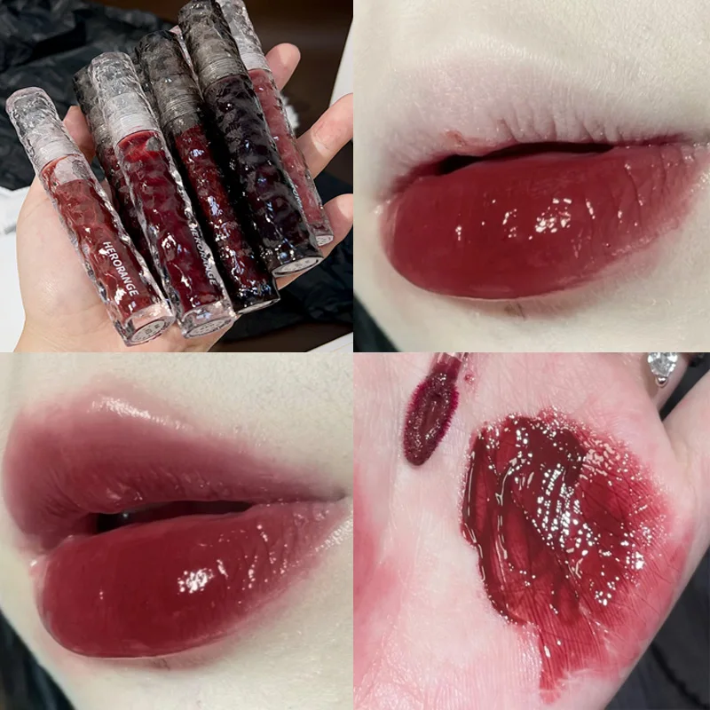 

Glacial Rock Mirror Lip Glaze Transparent Glass Lip Gloss Moisturizing Waterproof Liquid Lipsticks Nude Brown Lip Tinted Makeup