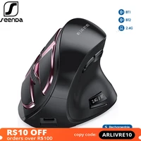 SeenDa 2 4G Bluetooth Vertical Mouse Wireless for Apple Mac Laptop Notebook Buttons Gaming Mouse Rechargeable