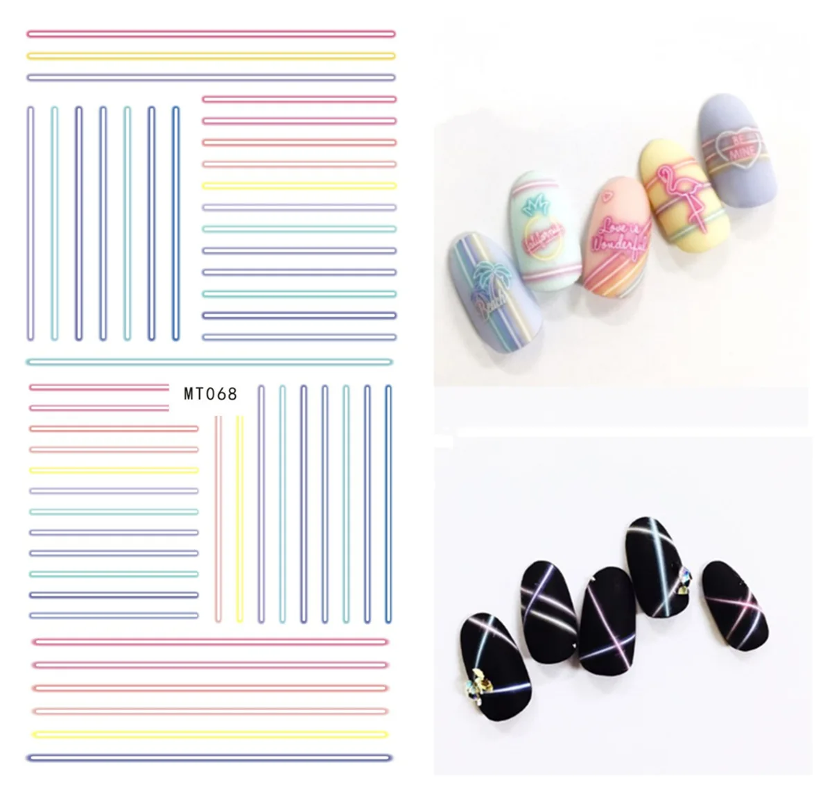 

1pcs Checkerboard Grid Nail Art 3D Stickers Nail Decals For Nails Houndstooth Manicure 2021 New Design Sliders DIY Accessories