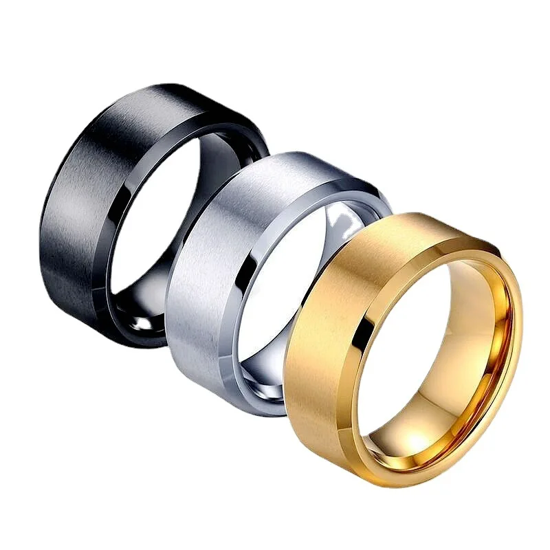 

2022 New European and American Stainless Steel Frosted Ring Black Titanium Steel Men's Brushed Ring Ring Jewelry Wholesale
