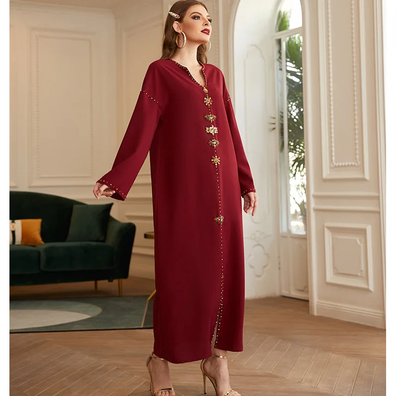 

New Fashion Muslim Dress Eid Mubarak Kaftan Saudi Arabia Dubai Turkey Hijab Islamic Clothing Robe Musulman De Mode Djellaba