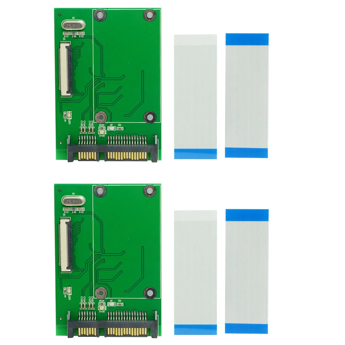 

2X 1.8 Inch 40Pin ZIF/CE SSD HDD Hard Disk Drive to 7+15 22 Pin SATA Adapter Converter Board