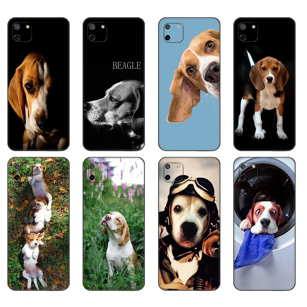 

Black tpu Case For OPPO Realme C11 Case For Realme C 11 RealmeC11 Back RMX2185 Case Cover Bumper Beagle Dog