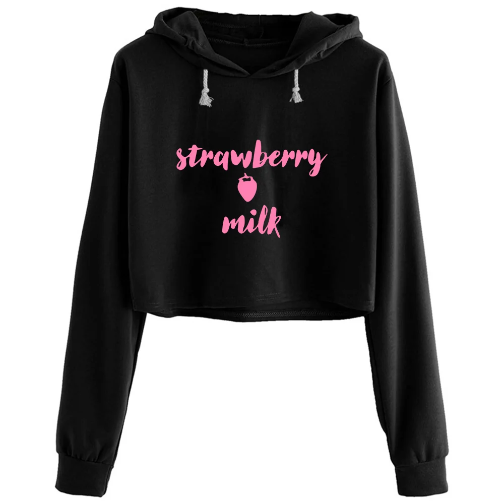 

Strawberry Milk Hoodies Women Kawaii Goth Grunge Harajuku Pullover For Girls