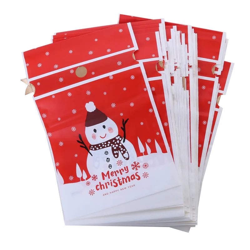 50 шт. свежих лент сумка на шнурке Рождественская и Новогодняя упаковка для еды