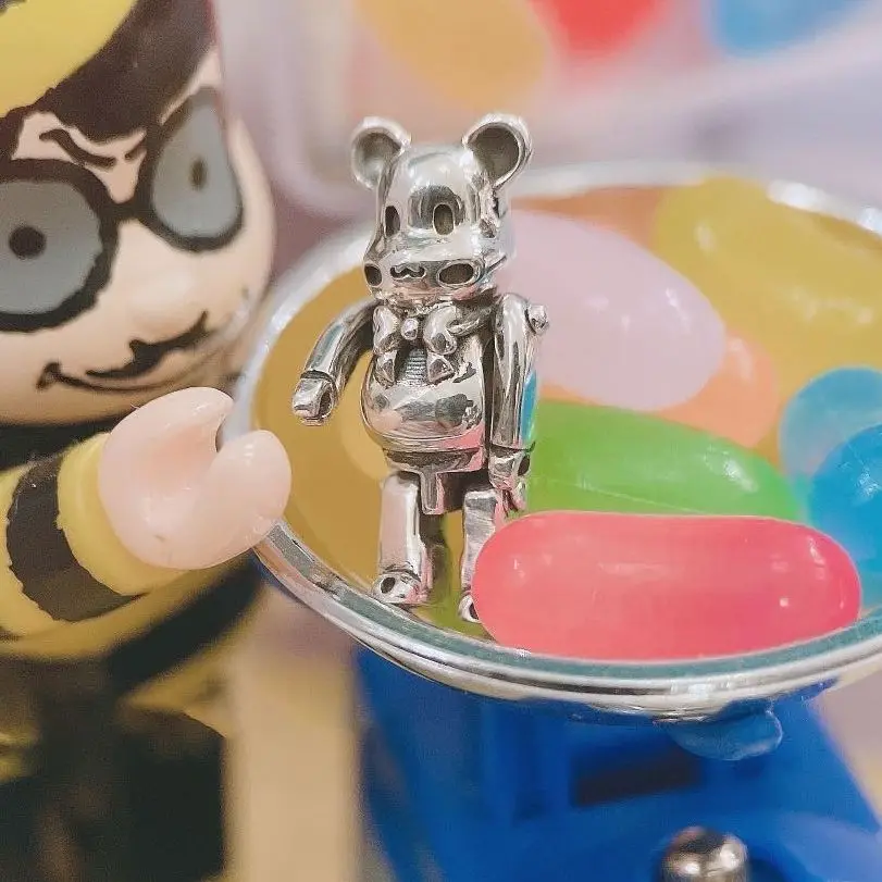 

Подвижная подвеска-бусина из серебра 925 пробы в виде медвежьего кирпича подходит для браслета Пандоры, европейский браслет, коллекция ювели...