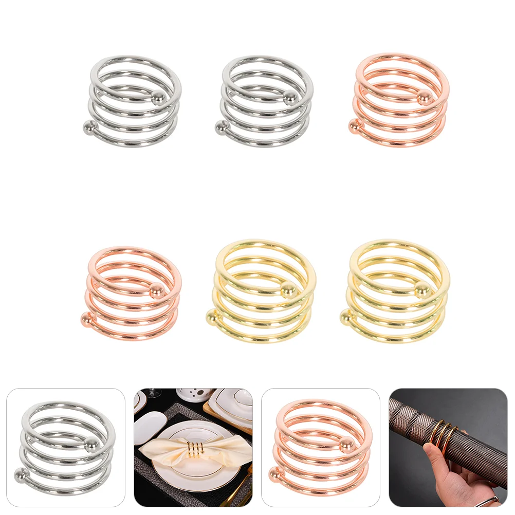 

6Pcs Decorative Napkin Rings Buckles Party Table Napkin Holders Napkin Decors