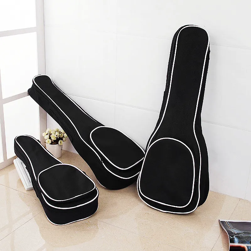 

21 / 23 / 26 Inch Portable Black Ukulele Bag 5mm Sponge Soft Case Gig Ukulele Mini Guitar Waterproof Backpack