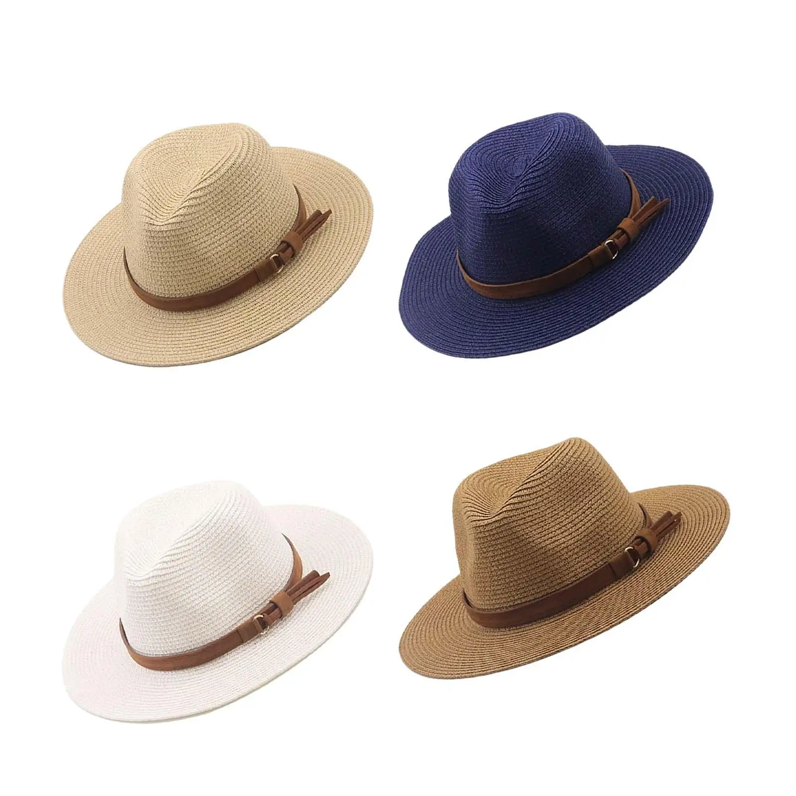 

Women Men Straw Hats Panama Sunhats Beach Sun Visor UV Protective Bohemia Wide Brim Sun Hat for Travel Vacation Summer Hiking