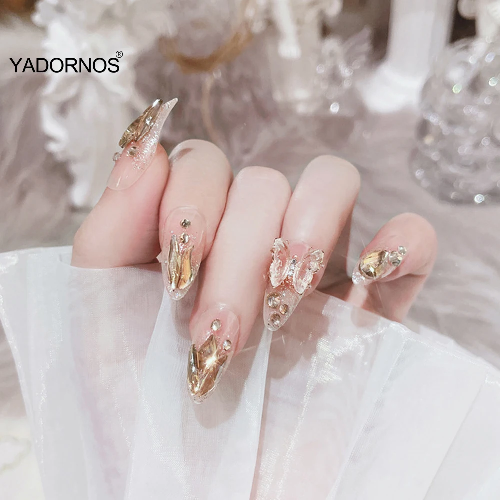 

Накладные ногти 24 шт. с дизайнерским полным покрытием носимая овальная голова Блестящий Бесплатная доставка Быстрая Отправка для женщин с ...