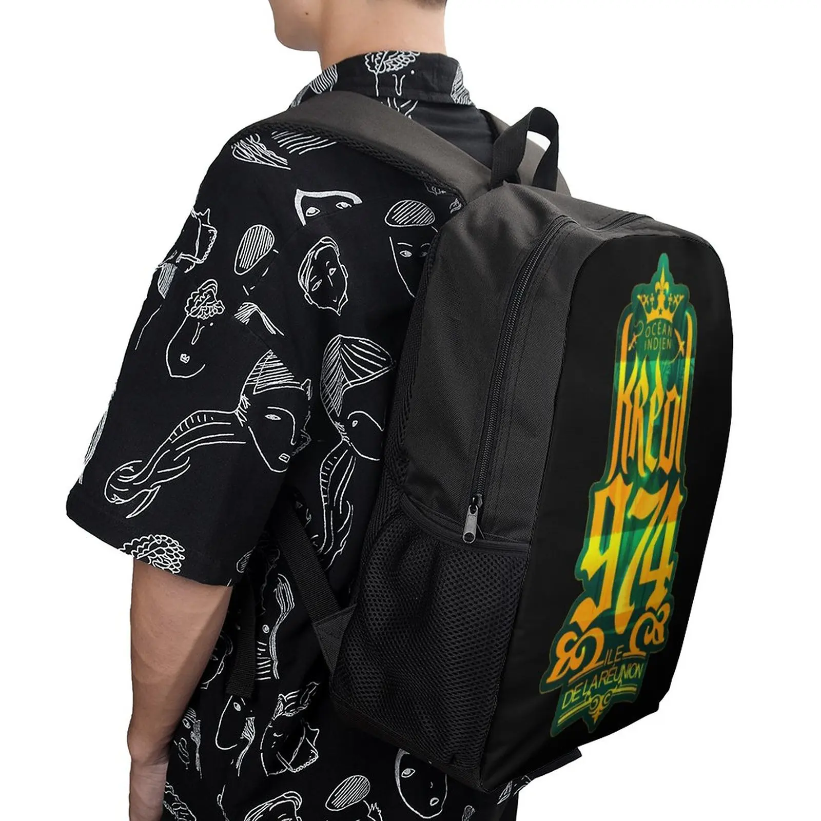 

Kreol 974 Crown 17 Inch Shoulder Backpack Vintage Travel Novelty Lasting Snug Rucksack