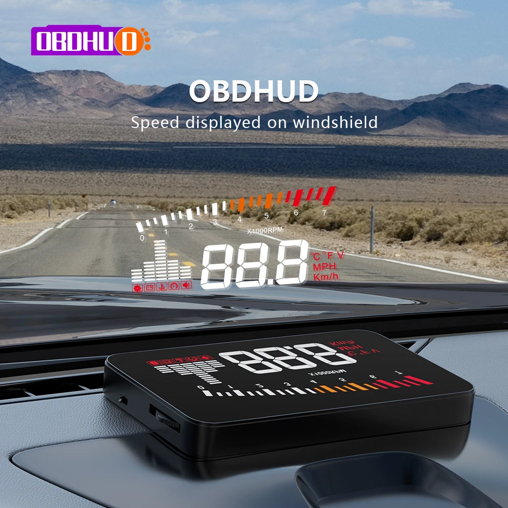 OBDHUD X5 Car OBD2 Spedometer Digital Hud Head-up Display Auto Projector Windshield Security Protection For Electronic Accessory |