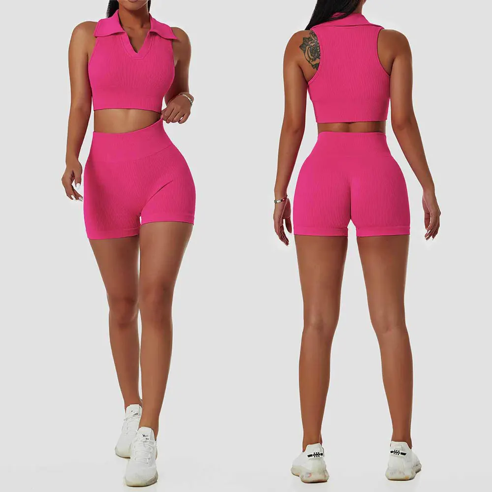 Seamless Yoga Set Ribbed Workout Outfits 2 Piece Gym Set Women Suit For Fitness Sport Set Sports Bra Leggings Women Tracksuit