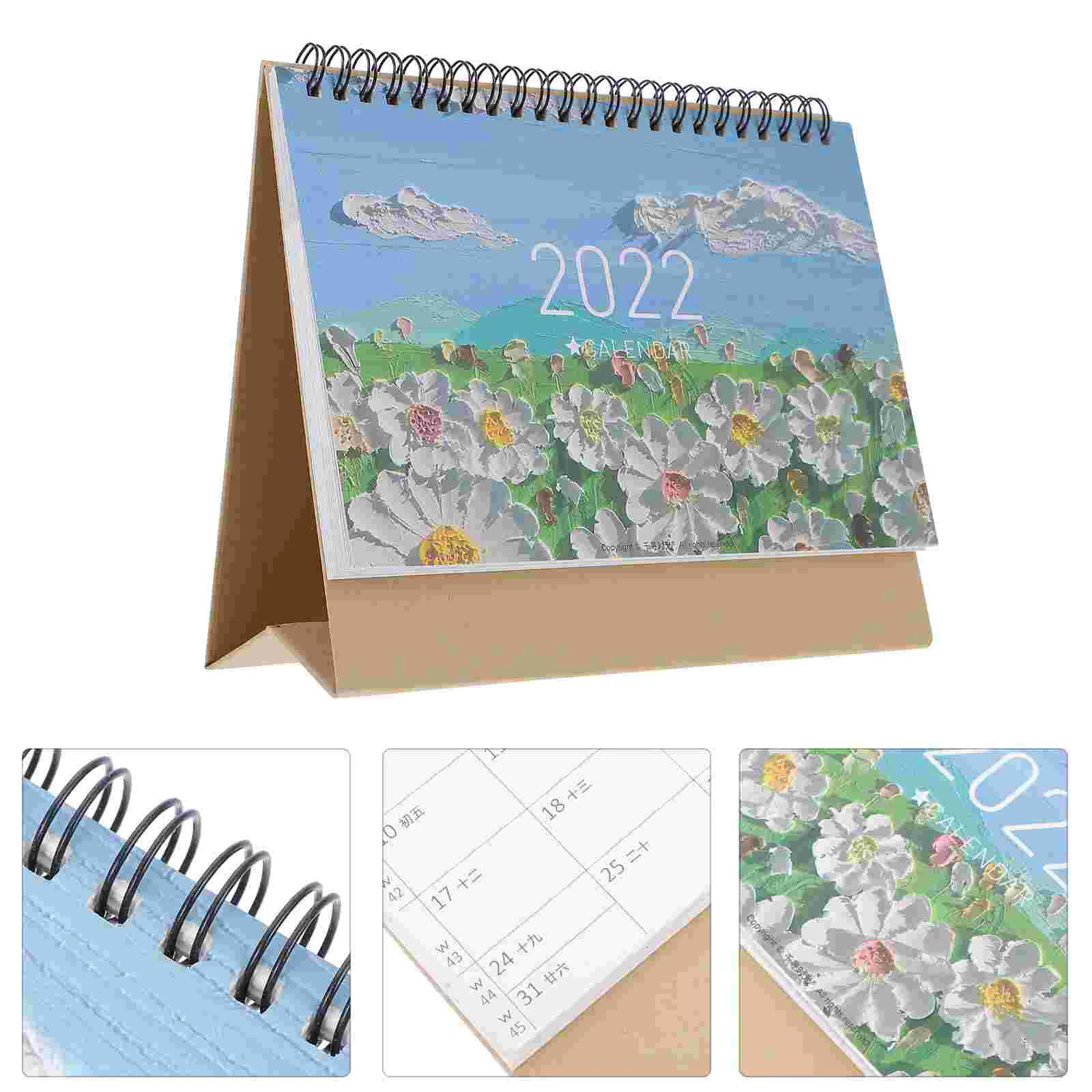

1pc Durable Multipurpose Exquisite Folding Practical 2022 Planning Calendar Table Calendar