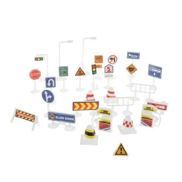 

2X 28 комплектов английских дорожных знаков, дорожные знаки, игровой набор, игрушки для ролевых игр