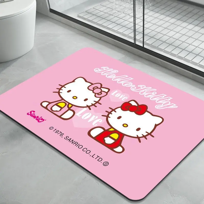 

Sanrio аниме мультфильм Hello Kitty грязевой напольный коврик с диатомом впитывающий нескользящий Быстросохнущий дверной коврик для туалета ванной комнаты оптом