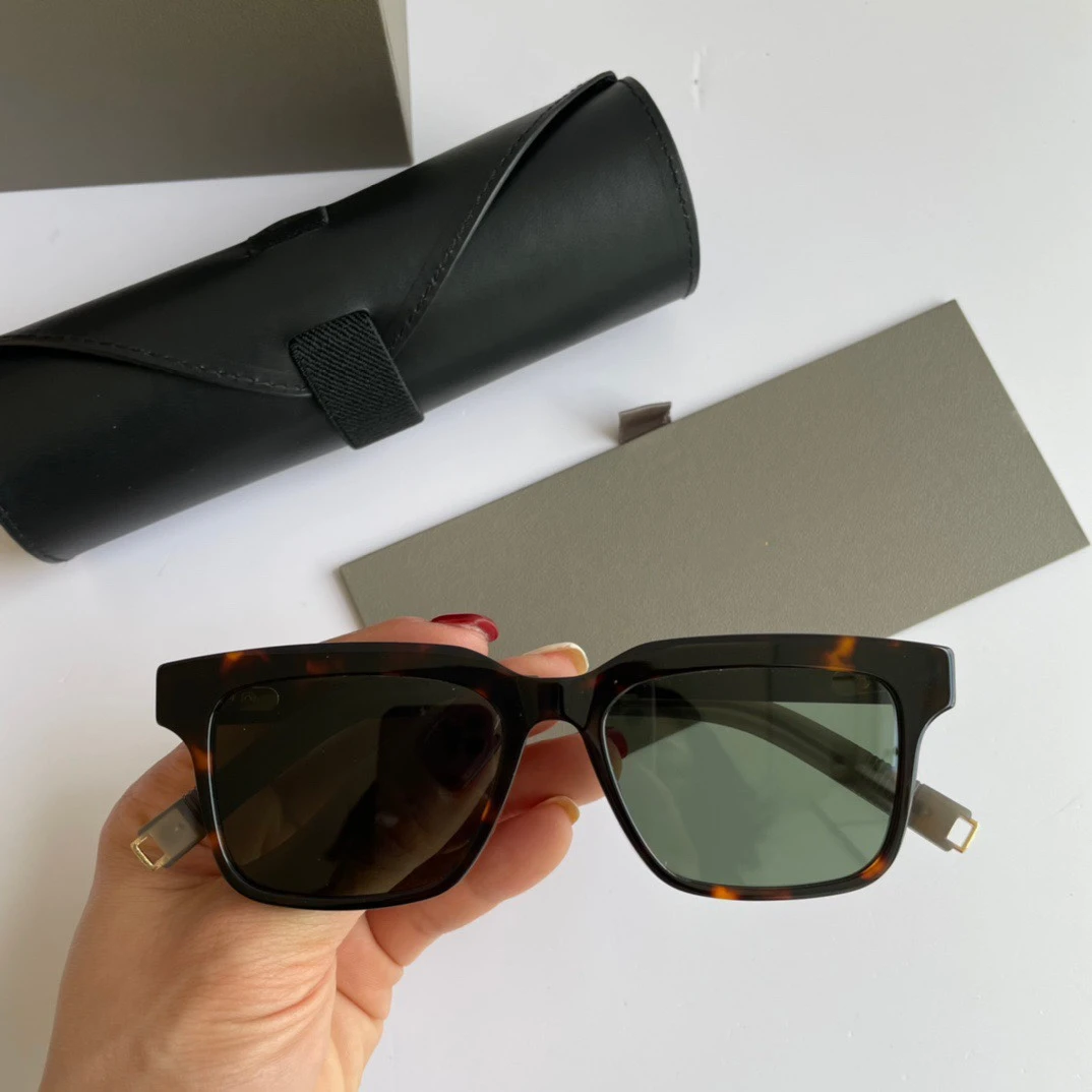 

Genuine DLX702 Acetate Tortoise Frame Vintage Men Sunglasses Trendy Polarized Dark Green Lens Women Eyewear With Brand Logo