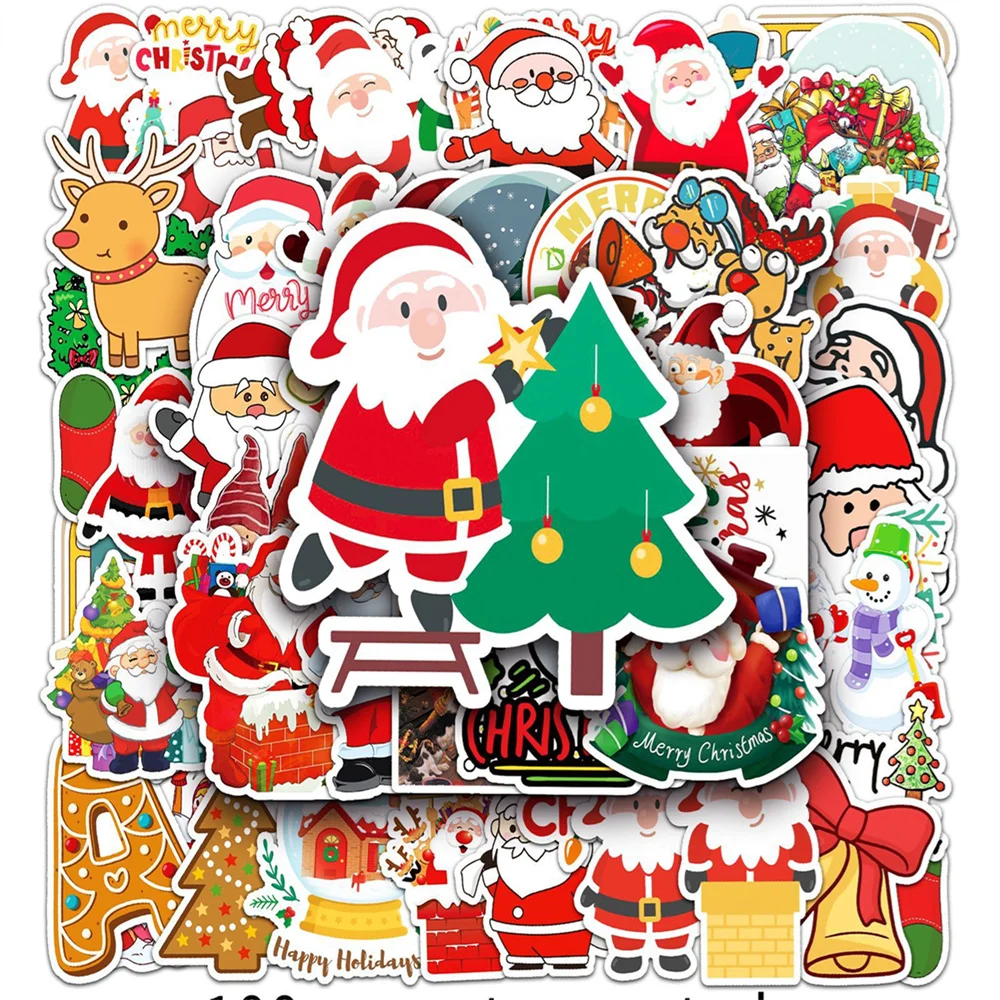 

10/30/50 шт., новогодние водонепроницаемые наклейки «сделай сам»