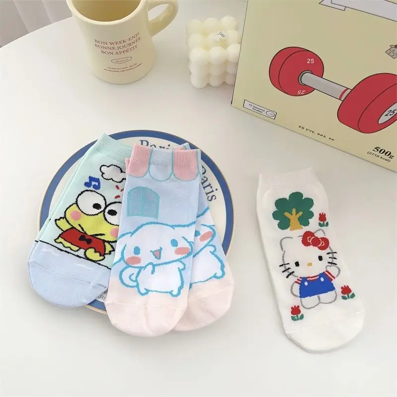 Sanrio японские дышащие Нескользящие невидимые Симпатичные носки для девушек
