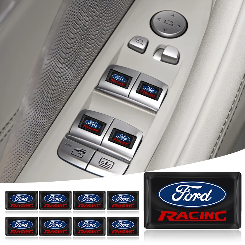 Фото Для Ford Focus Mk2 Mk3 Fiesta Ranger Mondeo S-MAX Kuga Mustang: 5/10 шт. 3D-наклейки из карбонового волокна с логотипом автомобиля на руль №1