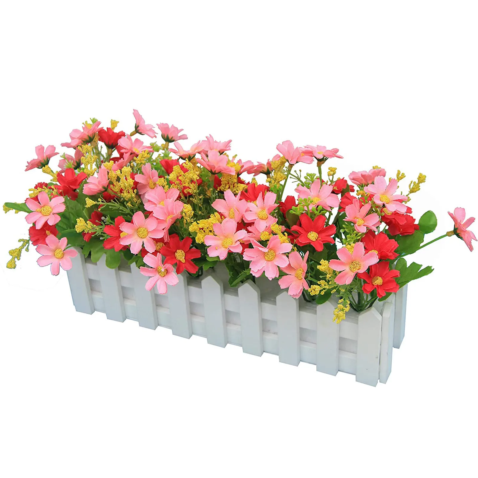 

With Fence Artificial Artificial Chrysanthemum Home Plant Flowers Decoration Home Decor