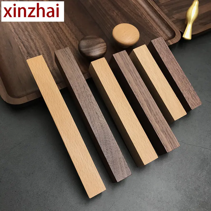 

Твердые вертикальные ручки, деревянные ручки для дверных шкафов, ящиков, мебельная фурнитура