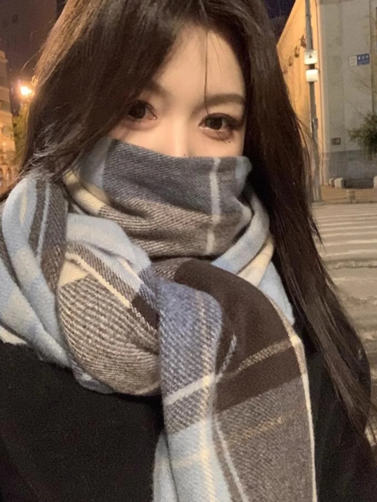 Кашемировый женский шарф новинка 2024 клетчатая теплая шаль фуляр платок из