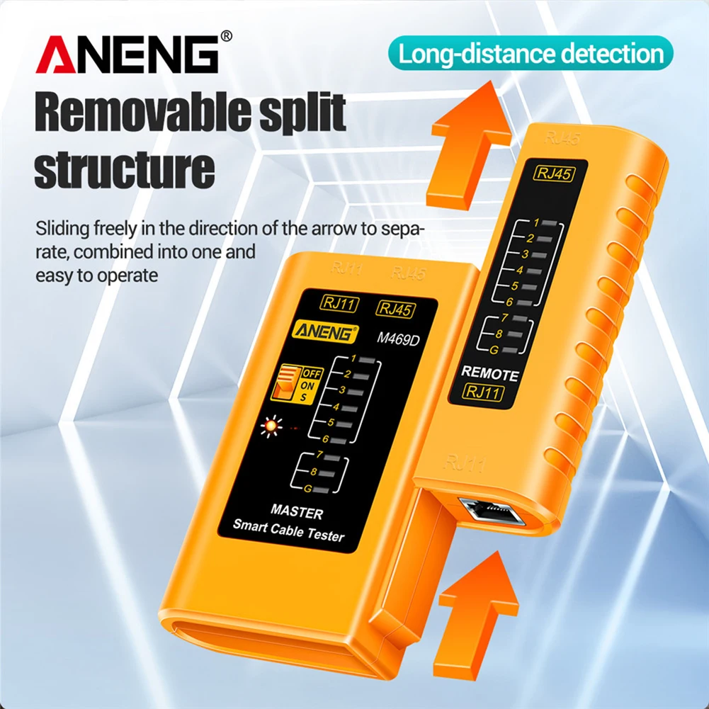 Тестер сетевого кабеля ANENG M469D тестер RJ45 RJ11 RJ12 CAT5 UTP lan сетевой инструмент для