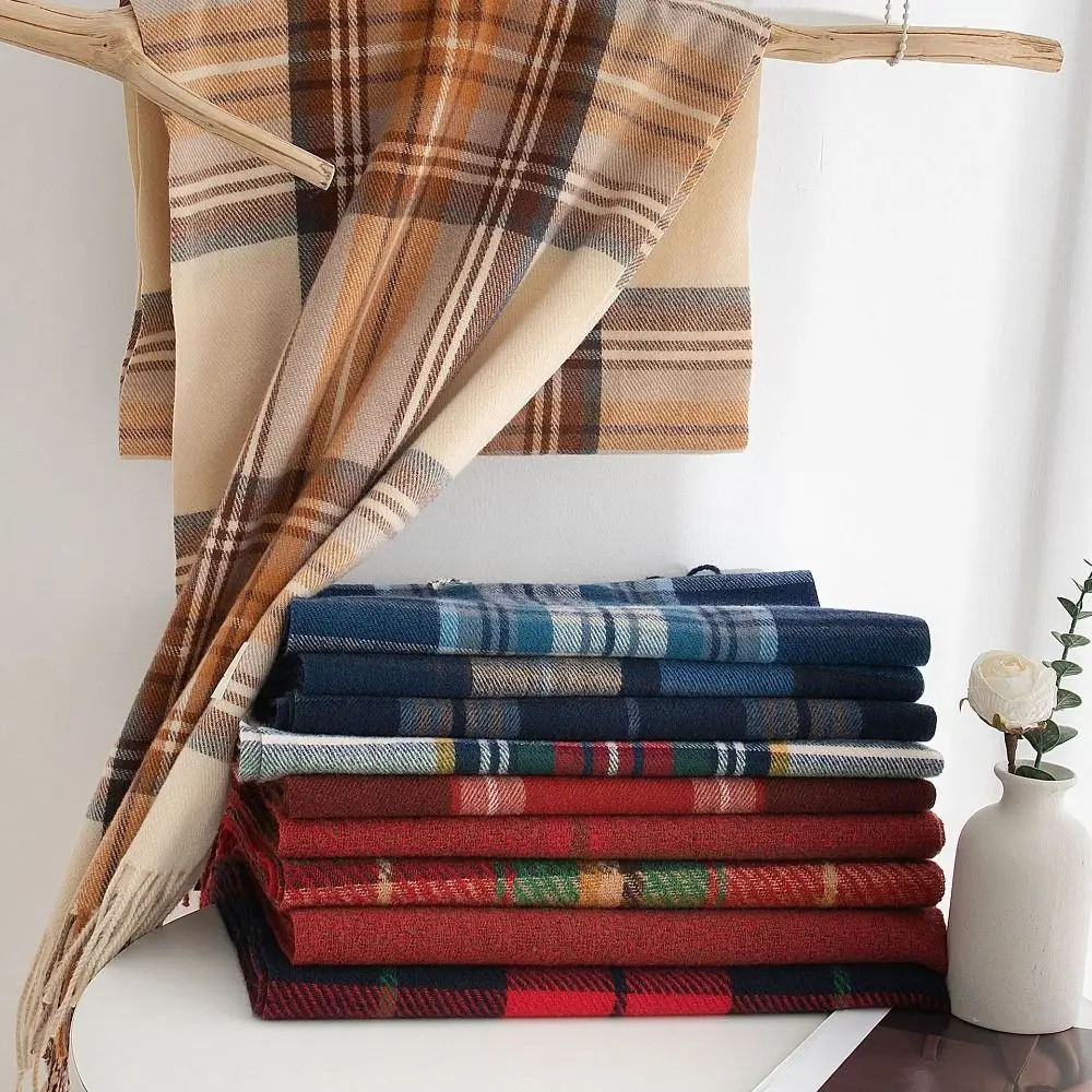 Элегантный красный клетчатый шарф зеленые кашемировые зимние шарфы теплые в