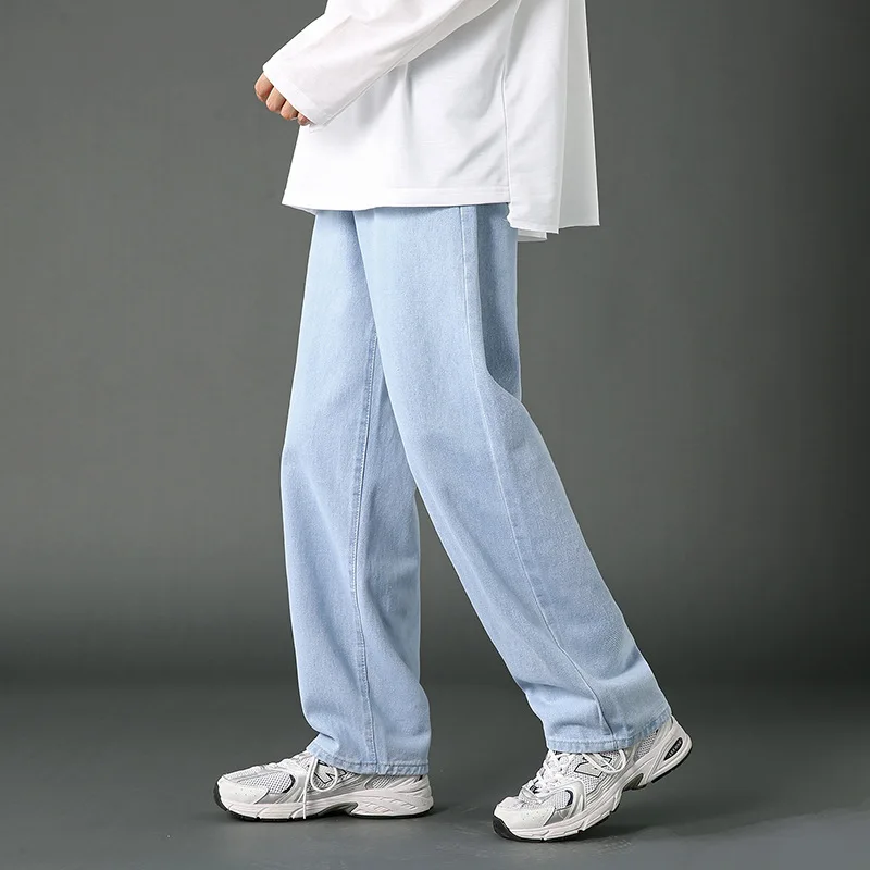 2022 Autumn Casual Fashion Korean Mens Baggy Jeans Classic Unisex Man Straight Denim Hip Hop Wide-leg Pants Popular S-2XL Jeans