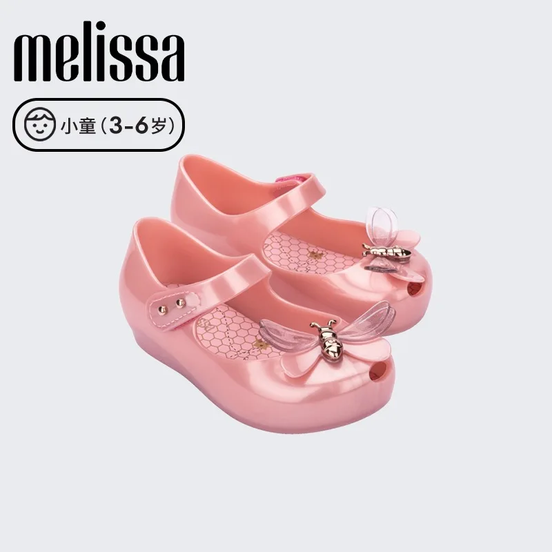 

2022 New Children's Sparkle Butterfly Jelly Shoes Original Mini Melissa Princess Beach Sandals Girls Fashion PVC Sequin Shoes