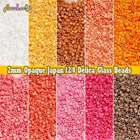 360pcs 2mm opaque japan miyuki delica glass beads 120 uniform loose spacer seed beads for jewelry making diy sewing accessories