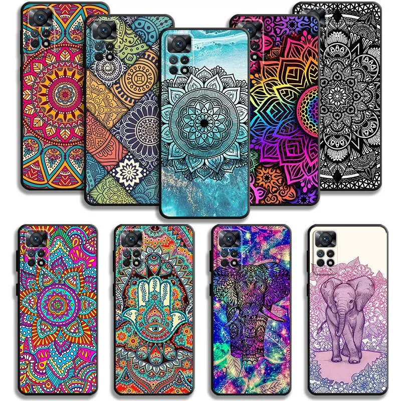 

Phone Case For Xiaomi Redmi Note 12 11T 11S 11 10 8 Pro 9 9S 9T 8T for Mi 10 8 9A 9C 10C 12C K40 Marble Mandala Chakra Yoga Art