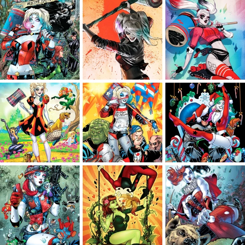 

DIY DC Harley Quinn 5D Diamond Painting Detective Comics Batman Joker Poison Ivy Fantasy Art Accesorie Home Decor Novelties